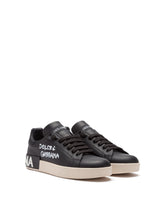 PORTOFINO SNEAKERS IN NAPPA CALFSKIN WITH WRITING PRINT - | Dolce & Gabbana