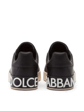 PORTOFINO SNEAKERS IN NAPPA CALFSKIN WITH WRITING PRINT - | Dolce & Gabbana