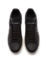 PORTOFINO SNEAKERS IN NAPPA CALFSKIN WITH WRITING PRINT - | Dolce & Gabbana