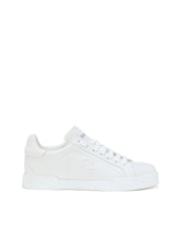 Portofino calf leather sneakers with DG logo - | Dolce & Gabbana