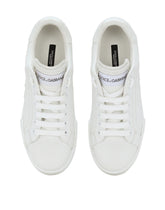 Portofino calf leather sneakers with DG logo - | Dolce & Gabbana