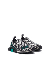 Slip-on sneakers in stretch mesh with DG logo - | Dolce & Gabbana