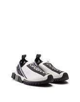 Stretch mesh sorrento sneakers with logo - | Dolce & Gabbana