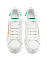 Portofino sneakers in nappa calfskin with lettering - | Dolce & Gabbana
