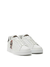 CALFSKIN PORTOFINO SNEAKERS WITH PATCHES OF THE DESIGNERS - | Dolce & Gabbana