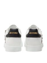 CALFSKIN PORTOFINO SNEAKERS WITH PATCHES OF THE DESIGNERS - | Dolce & Gabbana