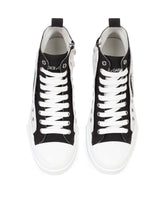 Two-tone canvas Portofino Light mid-top sneakers with DG logo - | Dolce & Gabbana