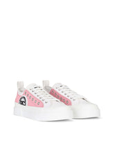 Two-tone canvas Portofino Light sneakers with DG logo - | Dolce & Gabbana