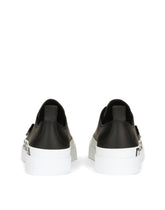Calfskin Portofino light sneakers with logo-detailed plate and logo print - | Dolce & Gabbana