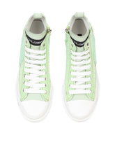 Rubberized calfskin Portofino Light mid-top sneakers with micro-sequins - | Dolce & Gabbana