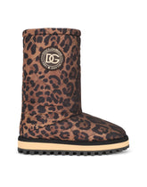 Leopard-print nylon city boots - | Dolce & Gabbana