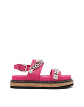 Calfskin sandals with embroidery - | Dolce & Gabbana