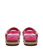 Calfskin sandals with embroidery - | Dolce & Gabbana