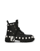 Calfskin ankle boots with studs - | Dolce & Gabbana