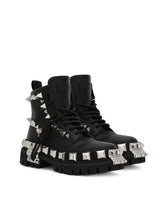 Calfskin ankle boots with studs - | Dolce & Gabbana