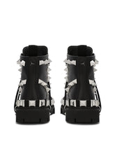 Calfskin ankle boots with studs - | Dolce & Gabbana
