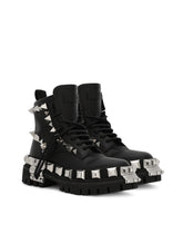 Calfskin ankle boots with studs - | Dolce & Gabbana