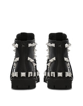 Calfskin ankle boots with studs - | Dolce & Gabbana