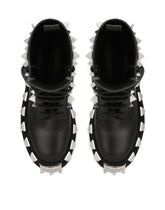 Calfskin ankle boots with studs - | Dolce & Gabbana