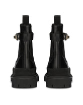 Calfskin ankle boots with branded strap - | Dolce & Gabbana