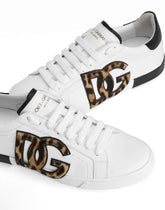 Calfskin Portofino Vintage sneakers - | Dolce & Gabbana