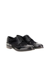 Leather derby shoe with lace detail - | Dolce & Gabbana