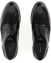 Leather derby shoe with lace detail - | Dolce & Gabbana