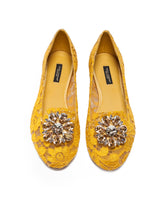 SLIPPER IN TAORMINA LACE WITH CRYSTALS - | Dolce & Gabbana