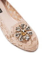 SLIPPER IN TAORMINA LACE WITH CRYSTALS - | Dolce & Gabbana
