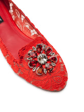 SLIPPER IN TAORMINA LACE WITH CRYSTALS - | Dolce & Gabbana