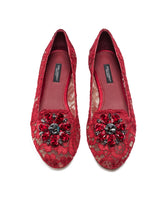 SLIPPER IN TAORMINA LACE WITH CRYSTALS - | Dolce & Gabbana