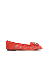SLIPPER IN TAORMINA LACE WITH CRYSTALS - | Dolce & Gabbana