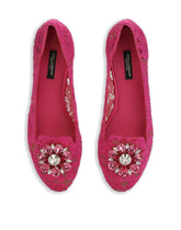 SLIPPER IN TAORMINA LACE WITH CRYSTALS - | Dolce & Gabbana
