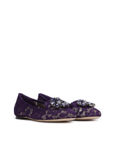 SLIPPER IN TAORMINA LACE WITH CRYSTALS - | Dolce & Gabbana