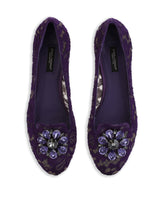 SLIPPER IN TAORMINA LACE WITH CRYSTALS - | Dolce & Gabbana