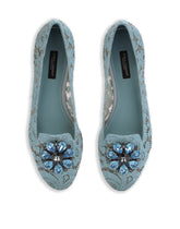 SLIPPER IN TAORMINA LACE WITH CRYSTALS - | Dolce & Gabbana