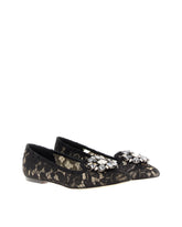 SLIPPER IN TAORMINA LACE WITH CRYSTALS - | Dolce & Gabbana