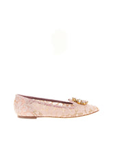 SLIPPER IN TAORMINA LACE WITH CRYSTALS - | Dolce & Gabbana