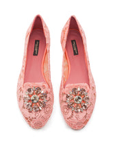 SLIPPER IN TAORMINA LACE WITH CRYSTALS - | Dolce & Gabbana