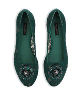 SLIPPER IN TAORMINA LACE WITH CRYSTALS - | Dolce & Gabbana