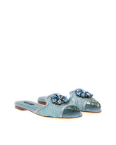 Slippers in lace with crystals - | Dolce & Gabbana