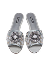 Slippers in lace with crystals - | Dolce & Gabbana