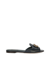 CALFSKIN SLIDERS WITH DG LOGO - | Dolce & Gabbana