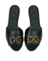CALFSKIN SLIDERS WITH DG LOGO - | Dolce & Gabbana