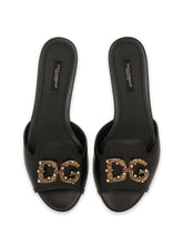 CALFSKIN SLIDERS WITH DG LOGO - | Dolce & Gabbana