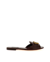 CALFSKIN SLIDERS WITH DG LOGO - | Dolce & Gabbana
