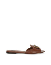 CALFSKIN SLIDERS WITH DG LOGO - | Dolce & Gabbana