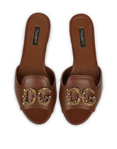 CALFSKIN SLIDERS WITH DG LOGO - | Dolce & Gabbana