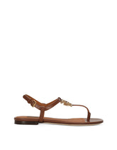Women's Brown Leather Sandals - | Dolce & Gabbana