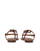 Women's Brown Leather Sandals - | Dolce & Gabbana